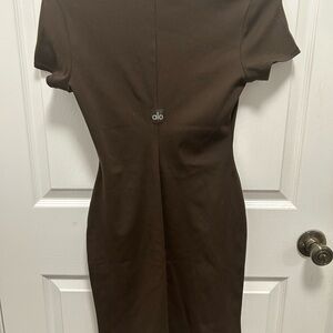 alo brown dress ALO Yoga | Dresses | Alo Yoga Black Ribbed Racerback Dress